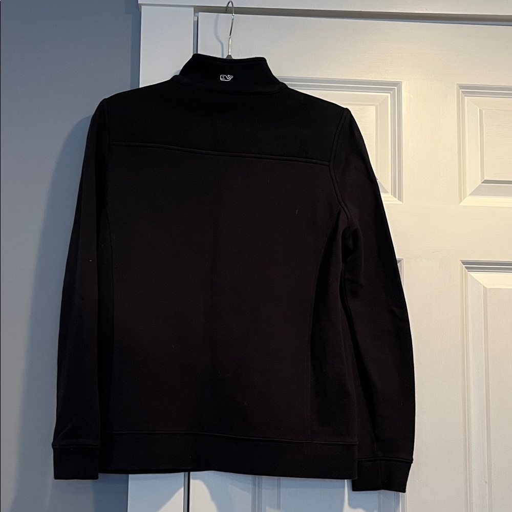 Vineyard Vines Black Quarter-Zip Pullover with Pink Logo - Picture 6 of 7